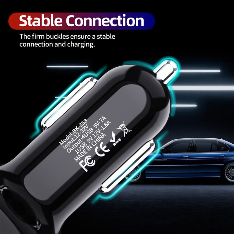 4 port Fast charging car charger 2.0